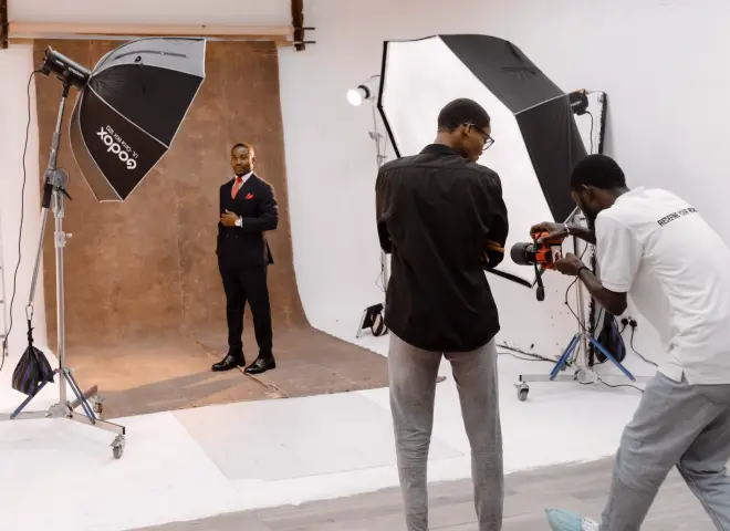 Studio set-up for group portraits